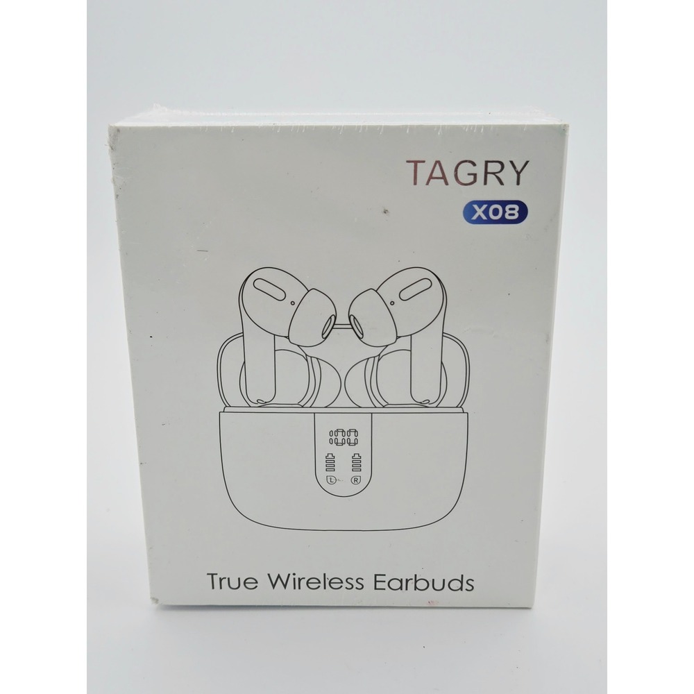 TAGRY X08 True Wireless Earbuds Bluetooth Headphones Purple LED Display New